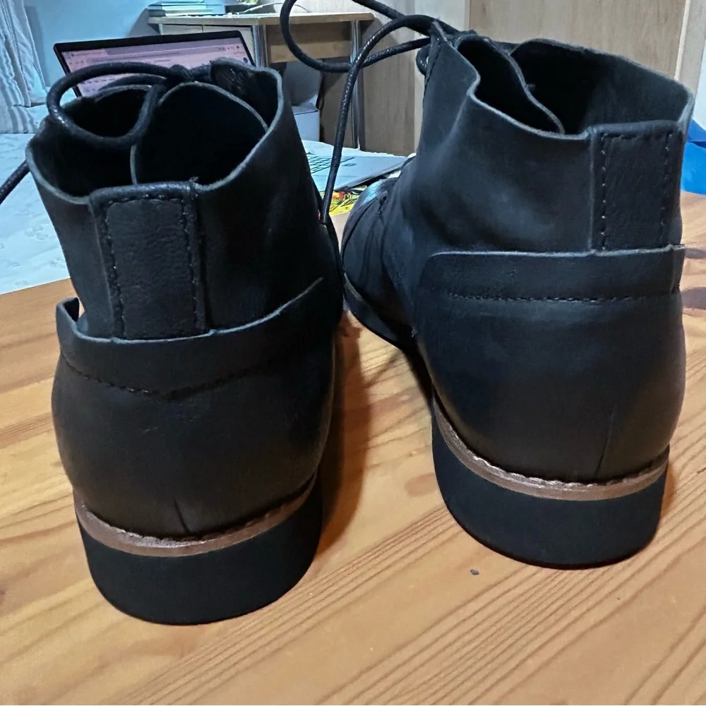 Buks by Walk-over Men’s Oiled Leather Chukka Ankle Boots Black Lace Ups Sz 10.5 - Picture 5 of 12